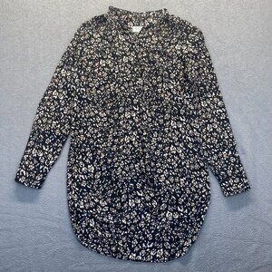 CCH Collection Womens'Top Long Sleeve Black  Blouse Size M,Buttons Front,Pocket